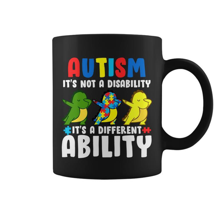 Its Not A Disability Ability Autism Dinosaur Dabbing Tshirt Coffee Mug
