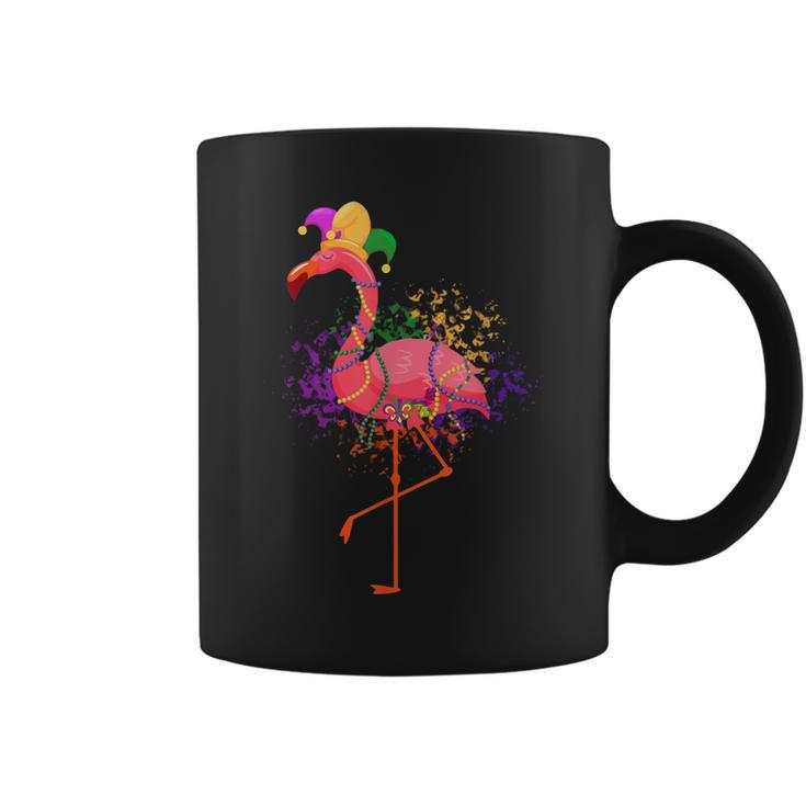 Jester Pink Flamingo Bird Animal Cute Mardi Gras Carnival  Coffee Mug