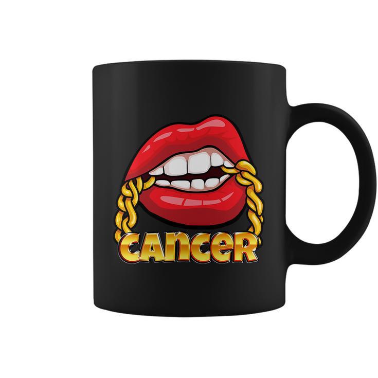 Juicy Lips Gold Chain Cancer Zodiac Sign Coffee Mug