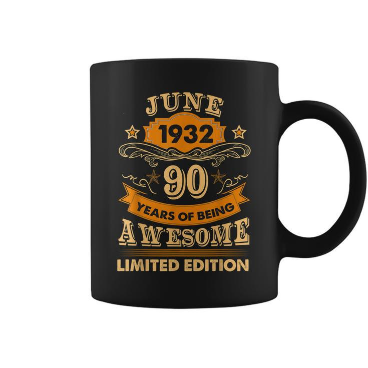 June 90 Year Old Vintage 1932 90Th Birthday  Coffee Mug