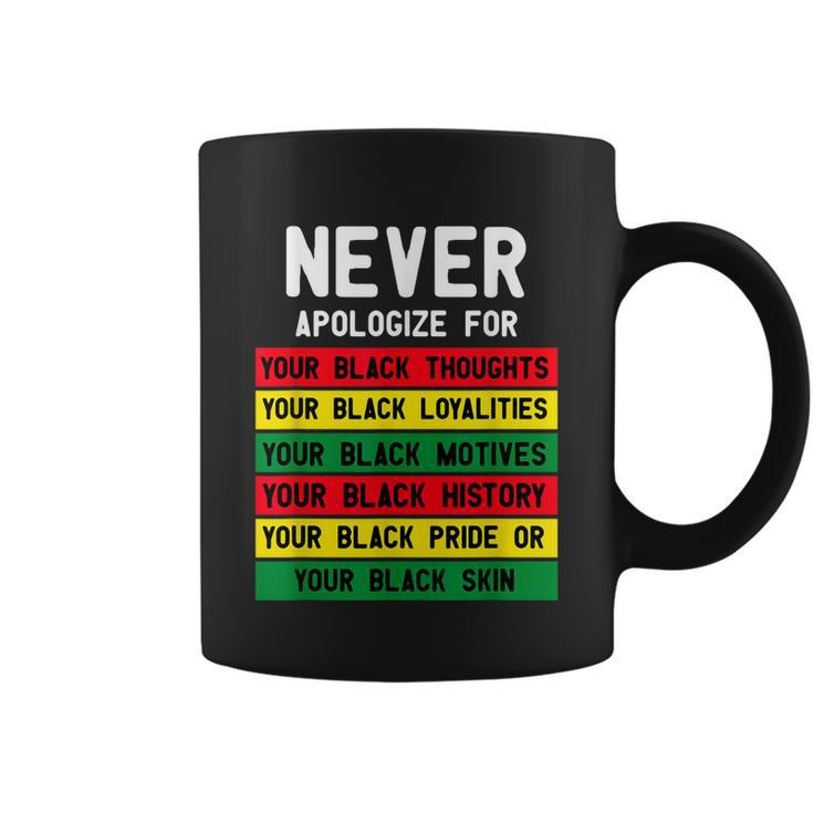 Juneteenth Black Pride Never Apologize For Your Blackness Coffee Mug
