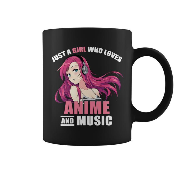 Just A Girl Who Like Anime And Music Funny Anime Coffee Mug