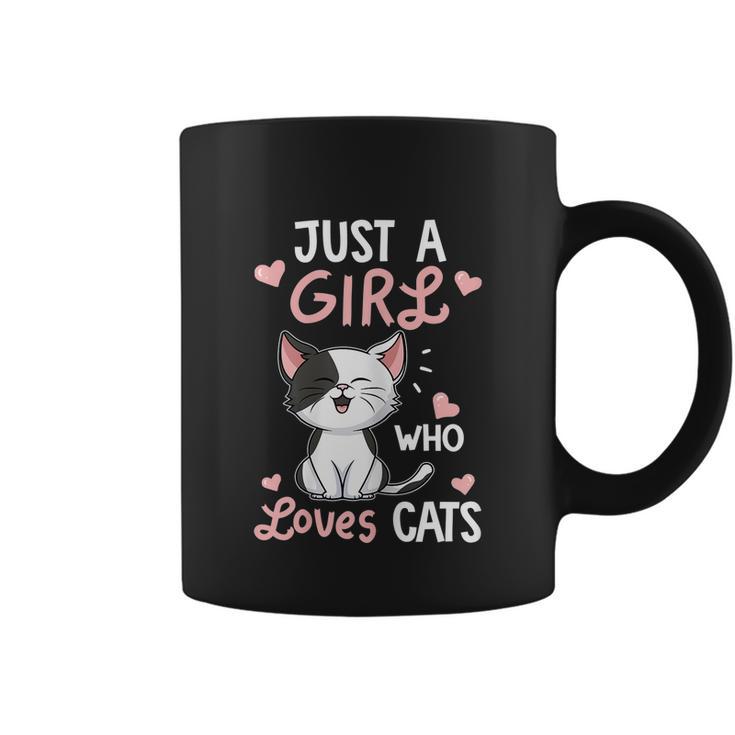 Just A Girl Who Loves Cats Tshirt Cute Cat Lover Coffee Mug