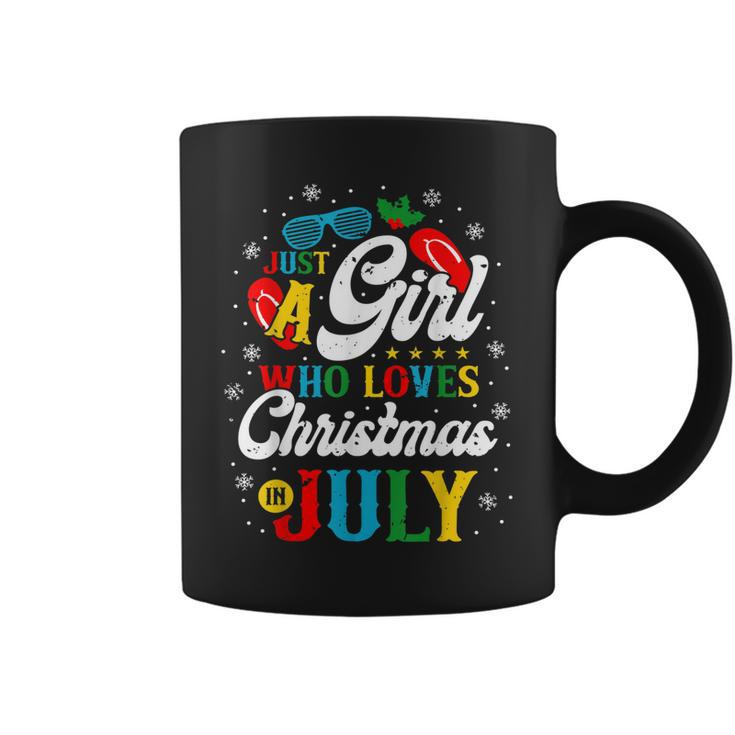 Just A Girl Who Loves Christmas In July Women Girl Beach  Coffee Mug
