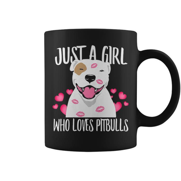 Just A Girl Who Loves Pit Bulls Dog Love R Dad Mom Boy Girl  Coffee Mug
