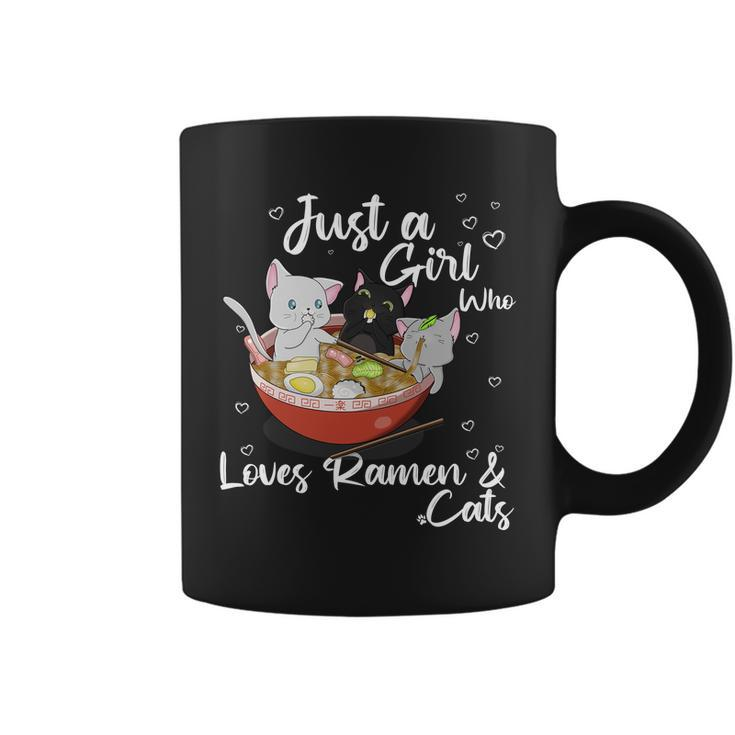 Just A Girl Who Loves Ramen And Cats Coffee Mug - Thegiftio
