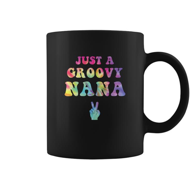 Just A Groovy Nana Tie Dye Hippie Mom Peace Sign Coffee Mug