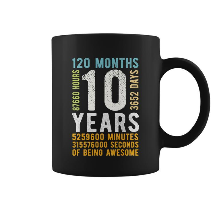 Kids 10Th Birthday Gift 10 Years Old Vintage Retro 120 Months Coffee Mug