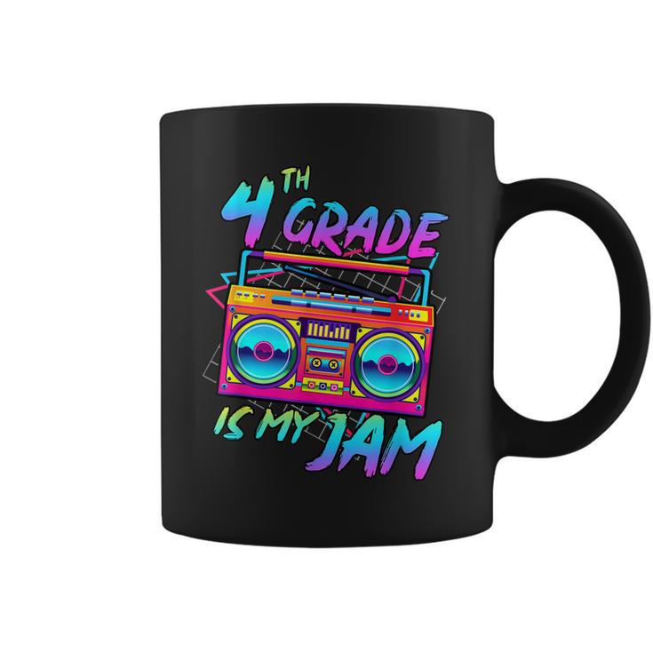Kids 4Th Grade Is My Jam Vintage 80S Boombox Teacher Student  Coffee Mug