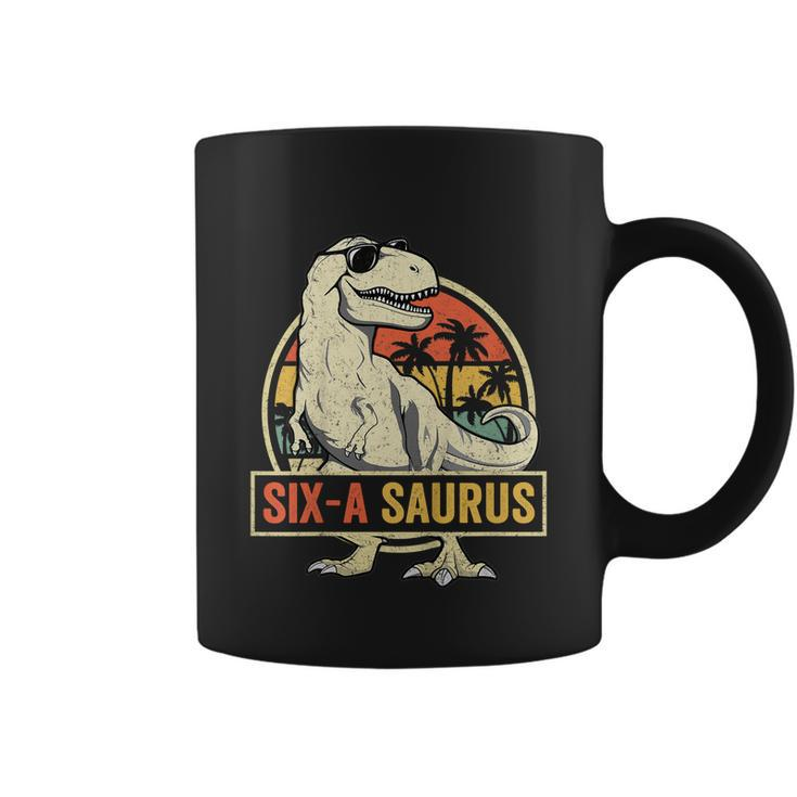 Kids 6 Year Old Dinosaur Birthday 6Th T Rex Dino Six Saurus Coffee Mug