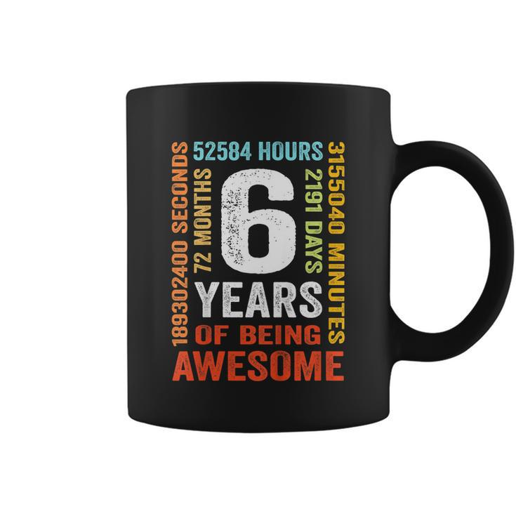 Kids 6Th Birthday 6 Years Old Vintage Retro 72 Months Coffee Mug