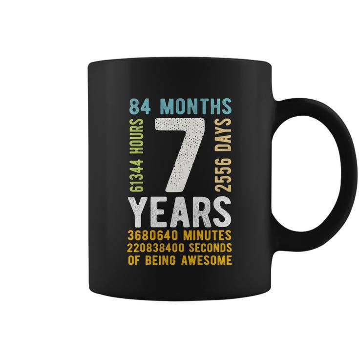 Kids 7Th Birthday Gift 7 Years Old Vintage Retro 84 Months Coffee Mug