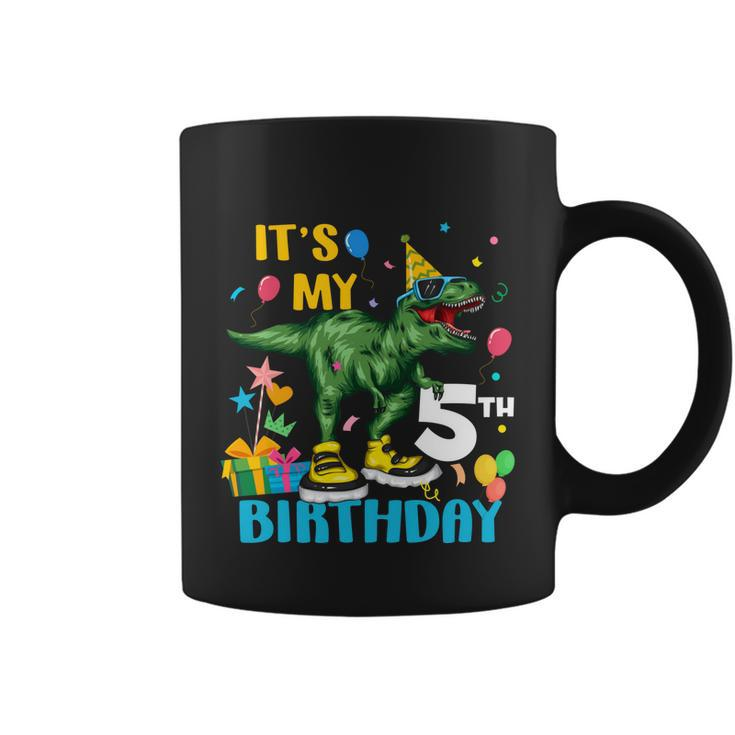 Kids Boys Its My 5Th Birthday Happy 5 Year Trex Tshirt Coffee Mug