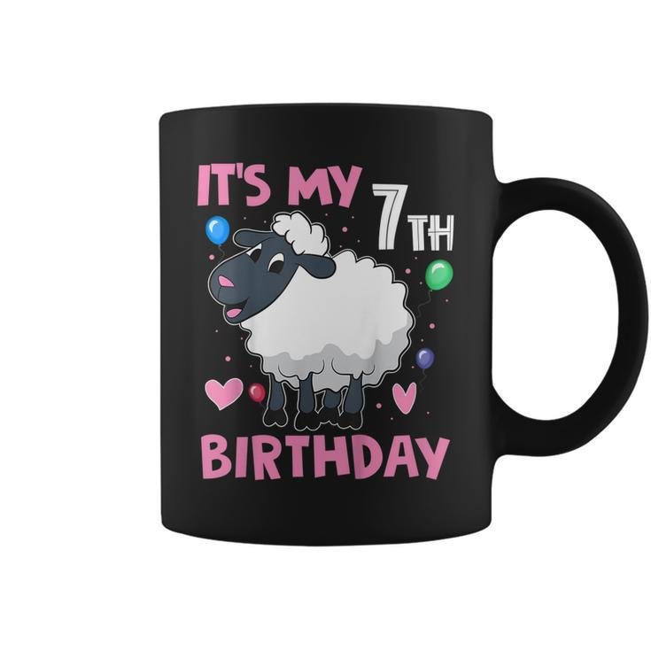 Kids Its My 7Th Birthday - Farm Sheep Lovers Gift For Girls  Coffee Mug