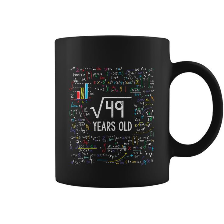 Kids Square Root Of 49 7Th Birthday 7 Year Old Funny Gift Math Bday Cool Gift Coffee Mug