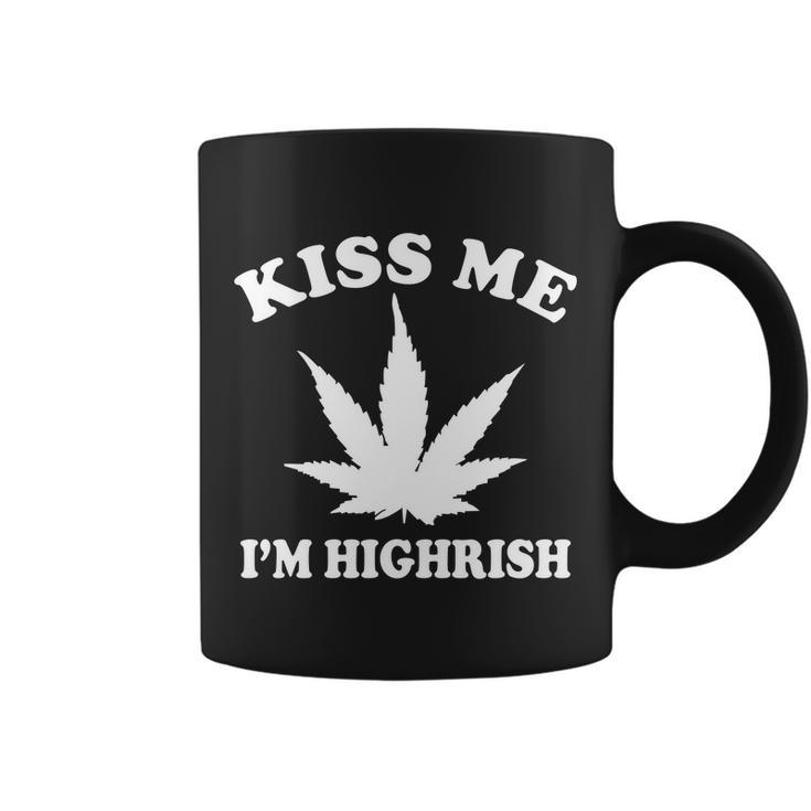 Kiss Me Im Highrish Irish St Patricks Day Weed Tshirt Coffee Mug