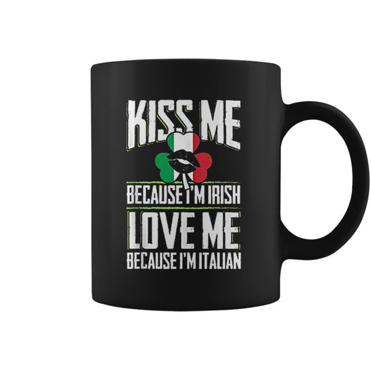 Kiss Me Im Irish Love Me Im Italian St Patricks Proud Irish V2 Coffee Mug