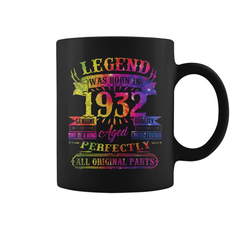 Legend Was Born In 1932 90 Year Old 90Th Birthday Tie Dye  Coffee Mug