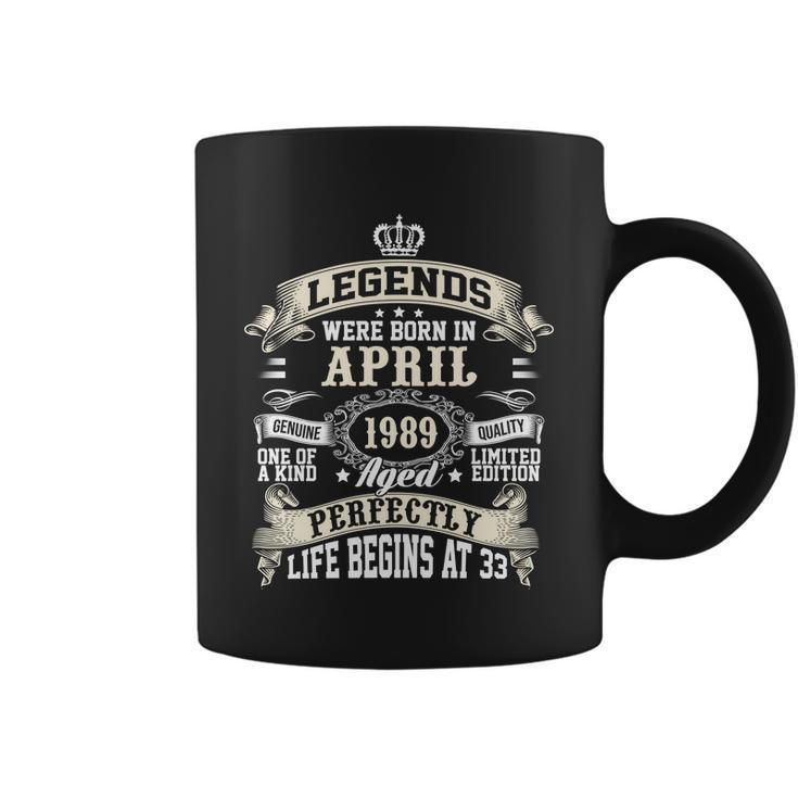 Legends Were Born In April 1989 Vintage 33Rd Birthday Gift For Men & Women Coffee Mug