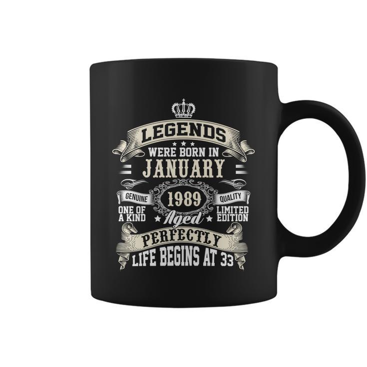 Legends Were Born In January 1989 Vintage 33Rd Birthday Gift For Men & Women Coffee Mug