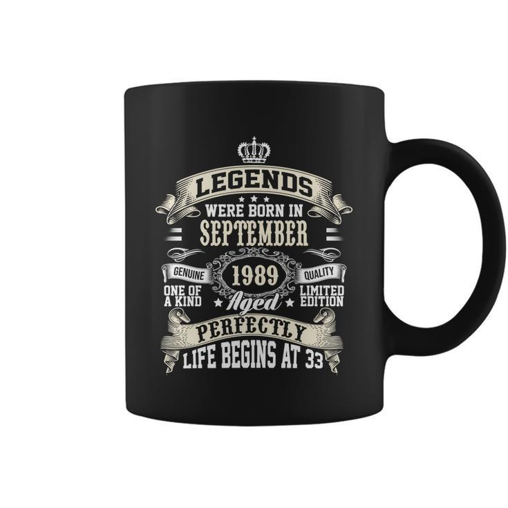 Legends Were Born In September 1989 Vintage 33Rd Birthday Gift Coffee Mug