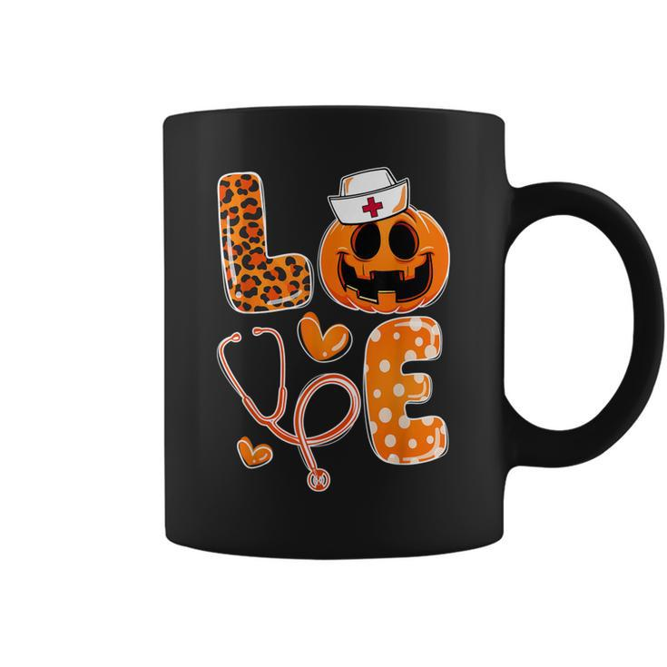 Leopard Love Cna Halloween Nurse Doctor Pumpkin Fall  Coffee Mug