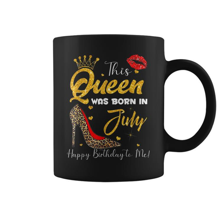 Leopard This Queen Was Born In July Happy Birthday To Me  Coffee Mug
