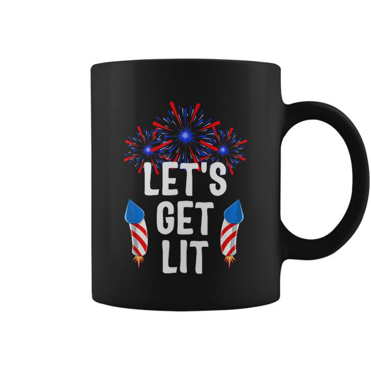 Lets Get Lit 4Th Of July With Fireworks Gift Coffee Mug