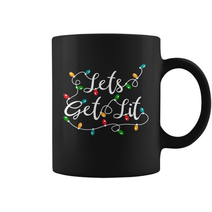 Lets Get Lit Funny Gift Funny Xmas Holidays Christmas Gift Coffee Mug