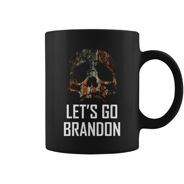 Lets Go Brandon American Grunge Skull Tshirt Coffee Mug
