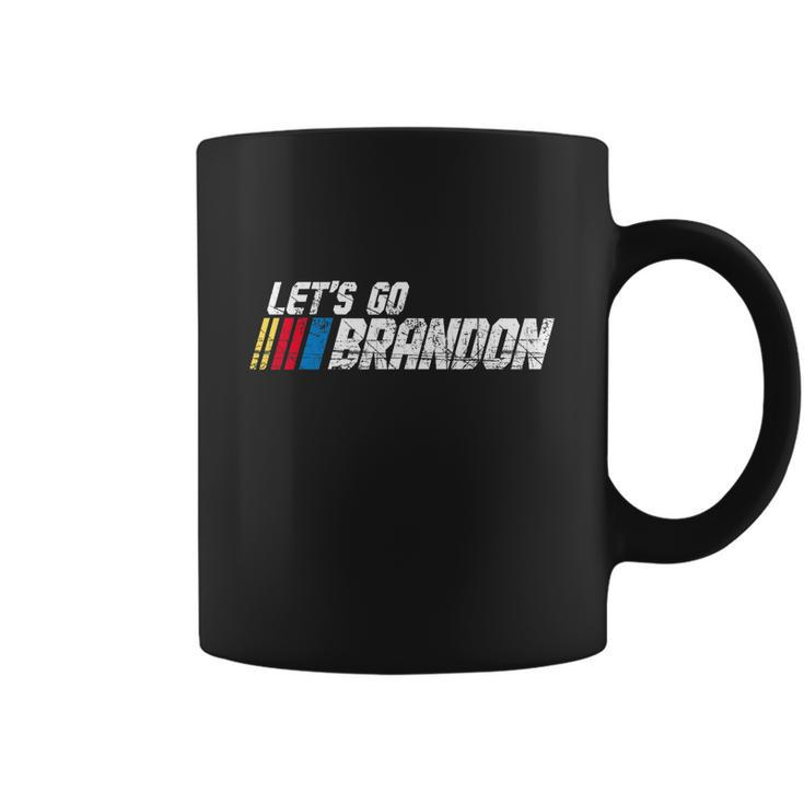 Lets Go Brandon Race Car Grunge Distressed Funny Gift Idea Coffee Mug