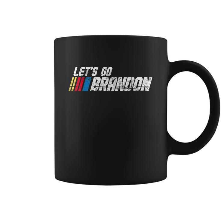 Lets Go Brandon Race Car Grunge Distressed Funny Gift Idea Coffee Mug