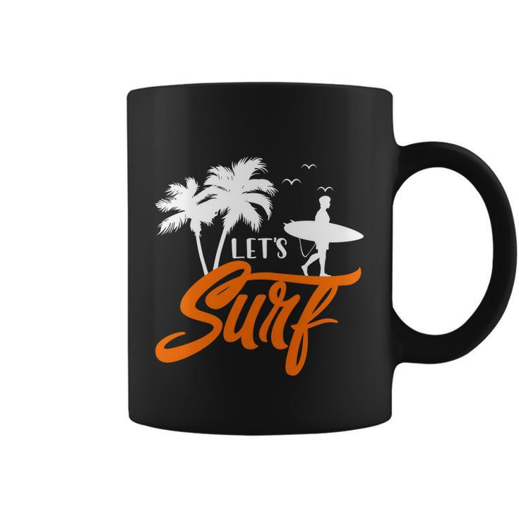 Lets Surf Sunset Summer Time Coffee Mug