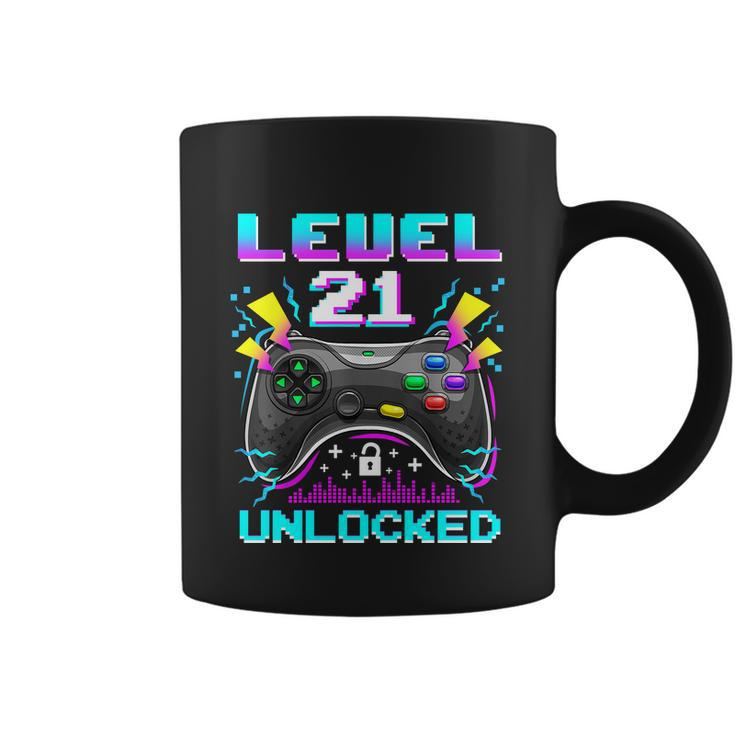 Level 21 Unlocked 21St Birthday Video Game Gift Birthday Gaming Coffee Mug