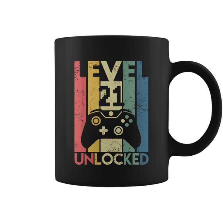 Level 21 Unlocked Shirt Funny Video Gamer 21St Birthday Gift Coffee Mug