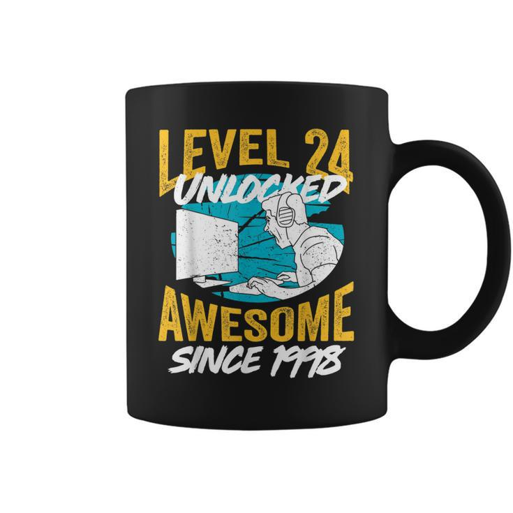 Level 24 Unlocked Awesome 1998 24Th Birthday Man Video Game  Coffee Mug