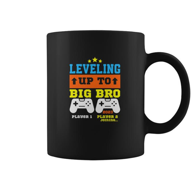 Leveling Up To Big Bro 2023 Pregnancy Announcement Funny Coffee Mug