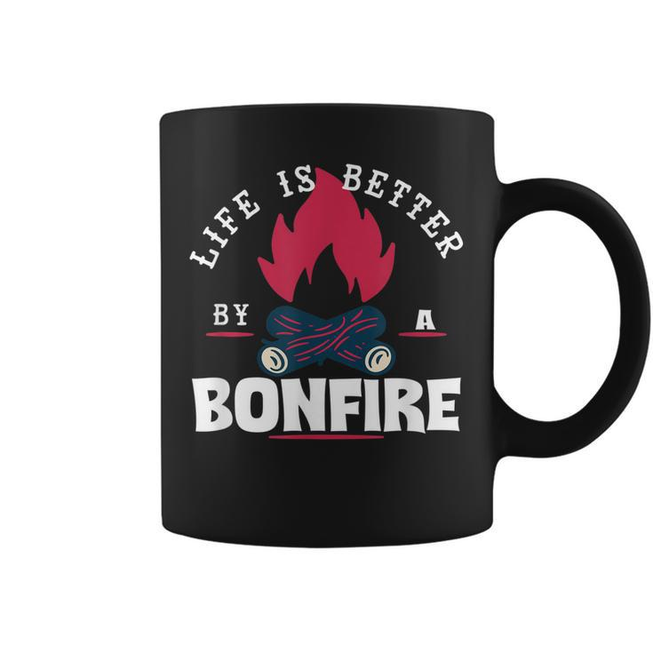 Life Is Better By The Bonfire Campfire Camping Outdoor Hiker  Coffee Mug