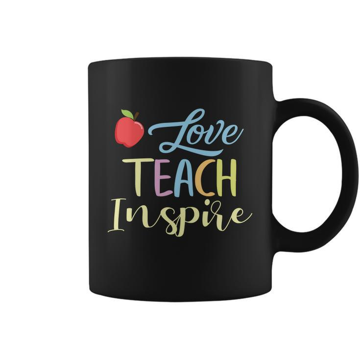 Love Teach Inspire Funny School Student Teachers Graphics Plus Size Shirt Coffee Mug