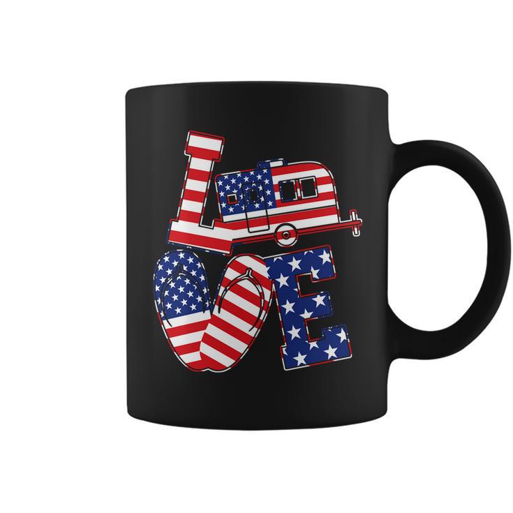 Love Usa Camping Tshirt Coffee Mug