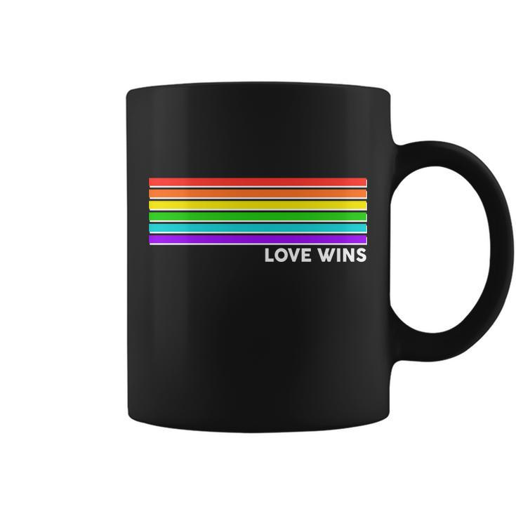 Love Wins Rainbow Stripes Thin Lines Tshirt Coffee Mug