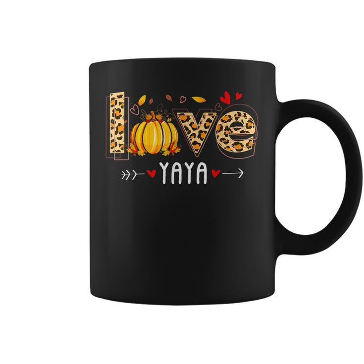 Love Yaya Leopard Print Pumpkin Halloween Cute Grandma Fall  Coffee Mug