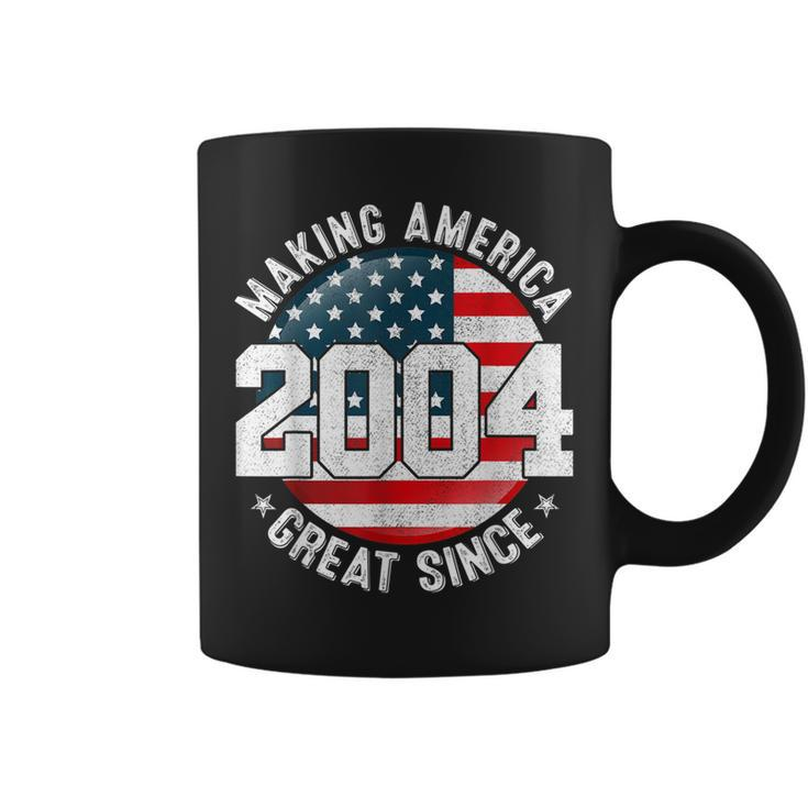Making America Great Since 2004 Usa Flag Retro 18Th Birthday  Coffee Mug