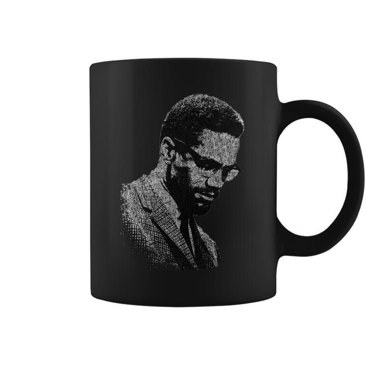 Malcolm X Black And White Portrait Tshirt Coffee Mug