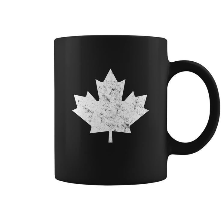 Maple Leaf Flag Vintage Red White Funny Canada Day Coffee Mug