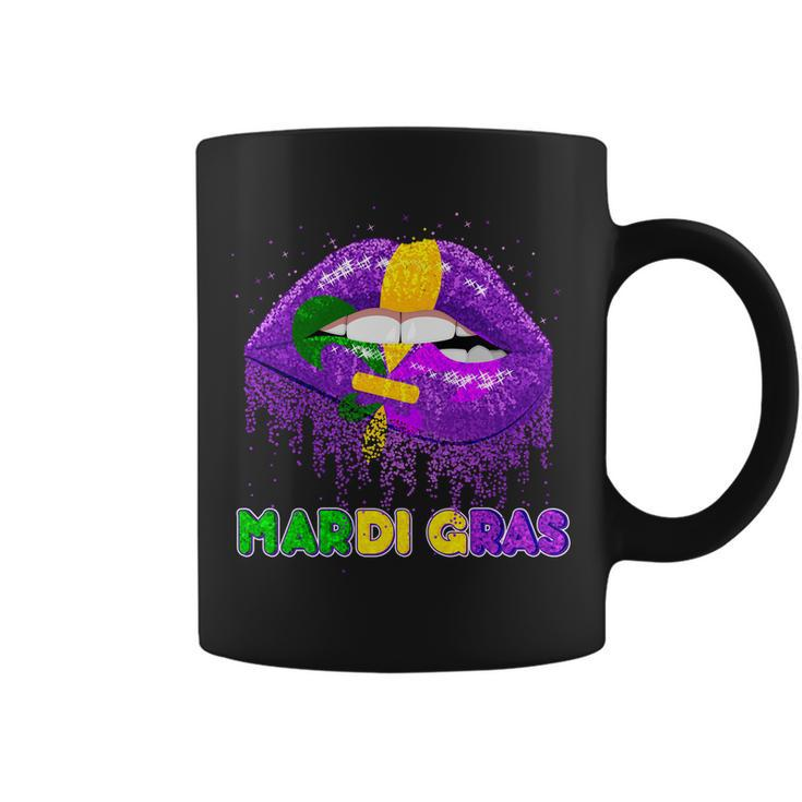 Mardi Gras Sparkle Lips Coffee Mug