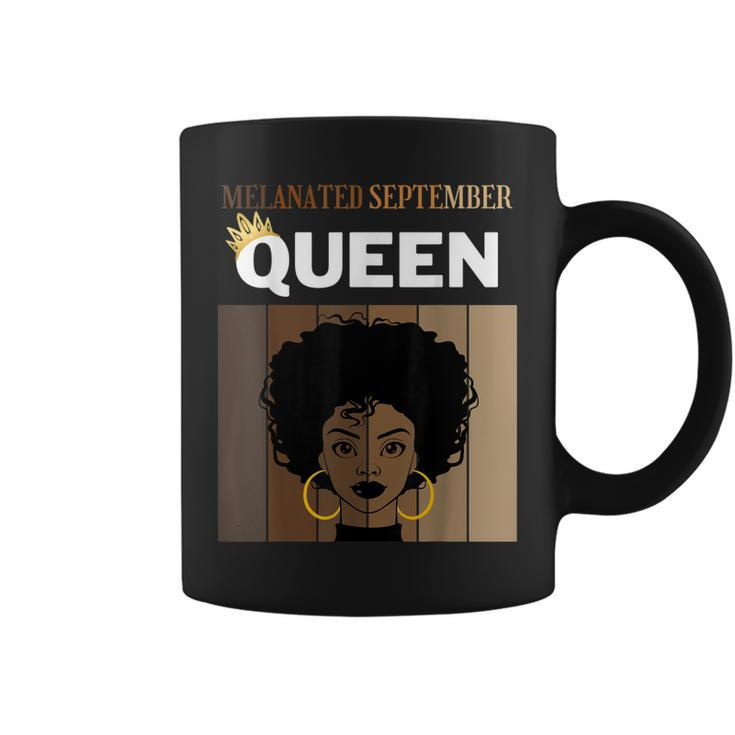 Melanated September Queen African American Woman Birthday  Coffee Mug