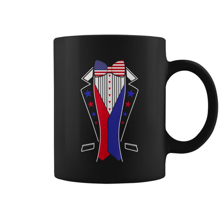 Mens 4Th Of July Tuxedo Costume Bow Tie American Flag Usa Coffee Mug