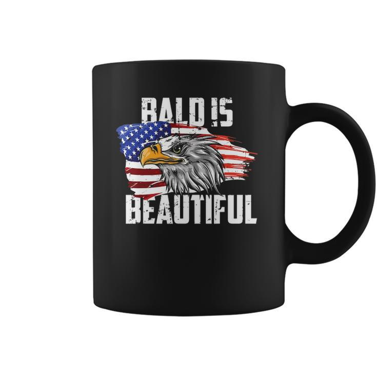 Mens Bald Is Beautiful July 4Th Eagle Patriotic American Vintage Coffee Mug