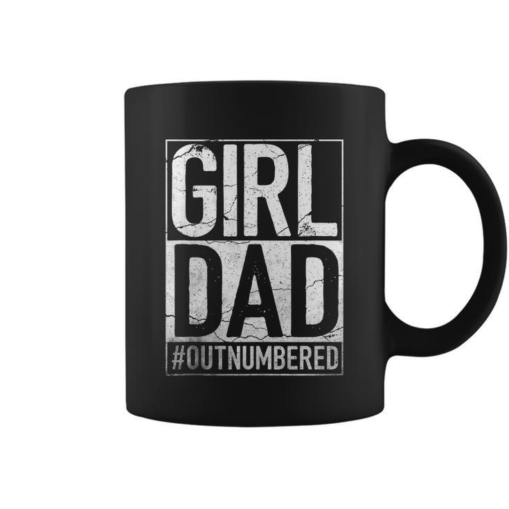 Mens Girl Dad Outnumbered Fathers Day From Wife Daughter Coffee Mug